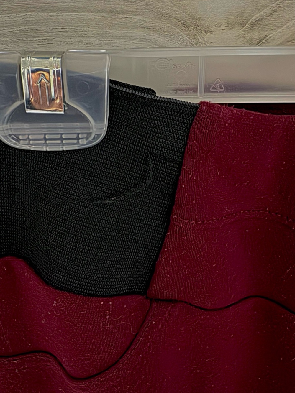 Ci Sono Burgundy and Black Ponte Leggings